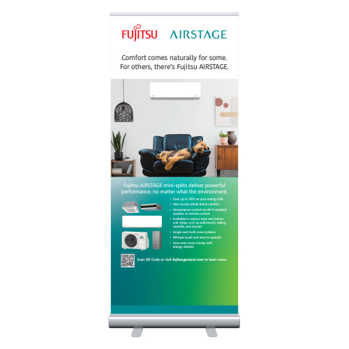  33.5 x 80 Vertical Banner including Silver Retractable Banner Stand - Dog Chair