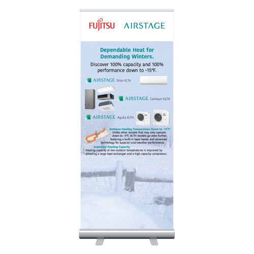 33.5 x 80 Vertical Banner including Silver Retractable Banner Stand - H-Series XLTH