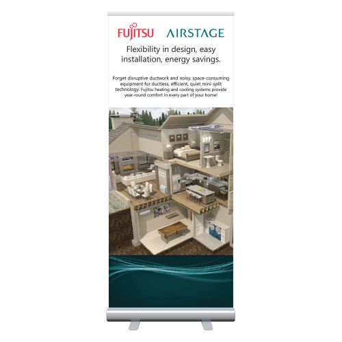 33.5 x 80 Vertical Banner including Silver Retractable Banner Stand - Consumer Multi-Zone