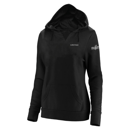  Womens Plus Black Hoodie - Fujitsu Airstage Vertical