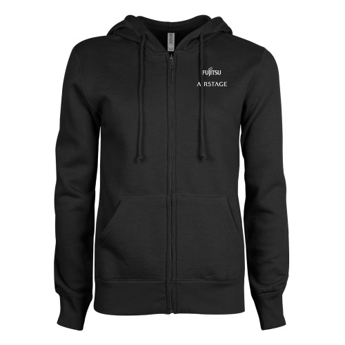  ENZA Womens Black Fleece Full Zip Hoodie - Fujitsu Airstage Vertical