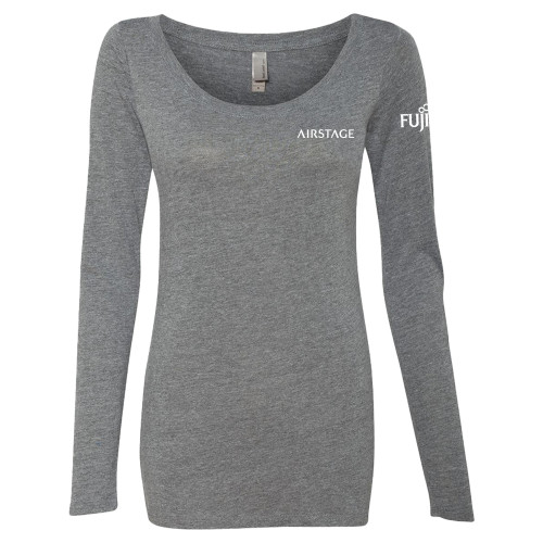  Next Level Womens Heather Grey Triblend Long Sleeve Scoop Tee - Fujitsu Airstage Vertical