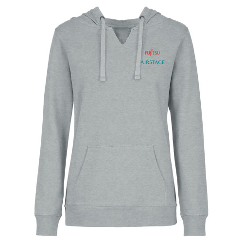  Womens Plus Heather Grey Hoodie - Fujitsu Airstage Vertical