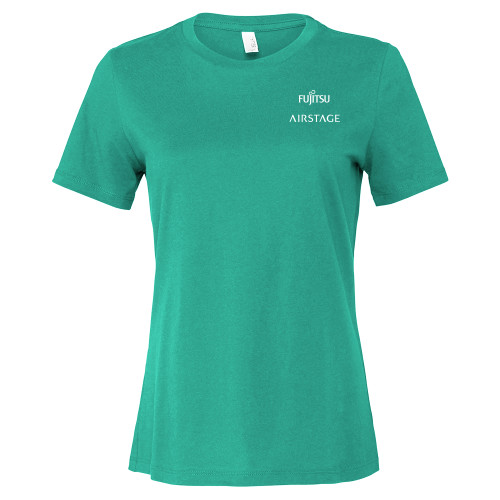  Bella + Canvas Womens Teal Relaxed Cotton T Shirt - Fujitsu Airstage Vertical