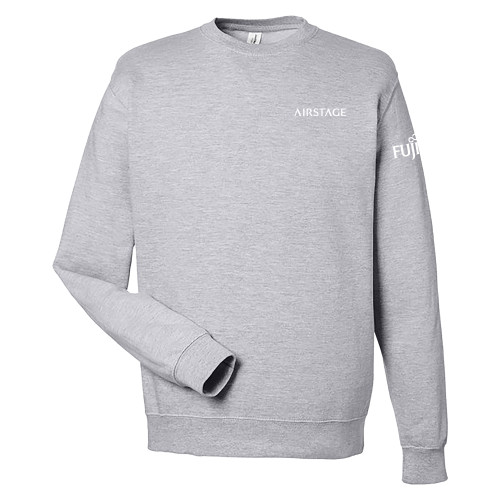  Just Hoods Heather Grey College Fleece Crew - Fujitsu Airstage Vertical