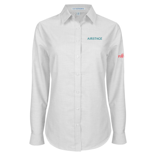  Womens White Oxford Shirt - Fujitsu Airstage Vertical