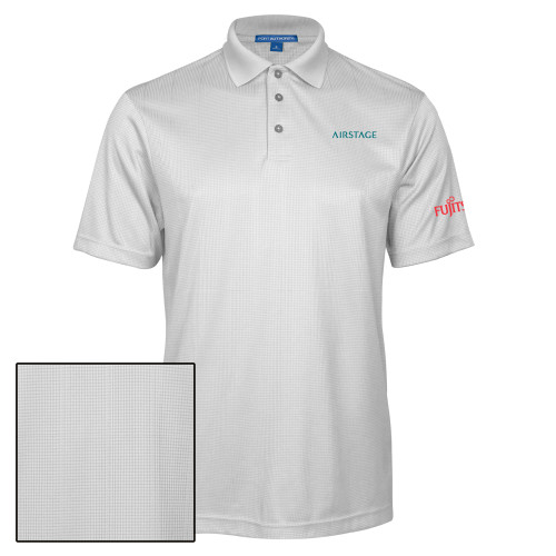  White Performance Fine Jacquard Polo - Fujitsu Airstage Vertical