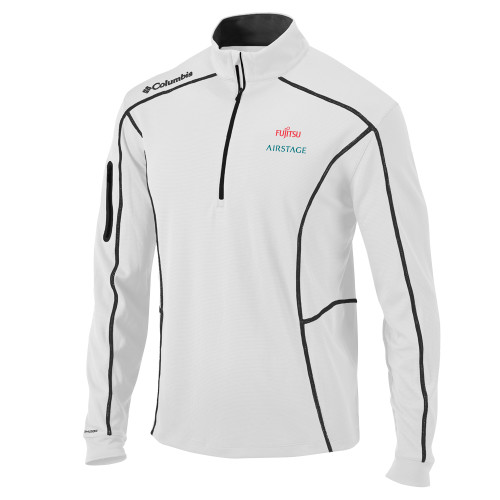  Columbia White Omni Wick Shotgun 1/4 Zip - Fujitsu Airstage Vertical