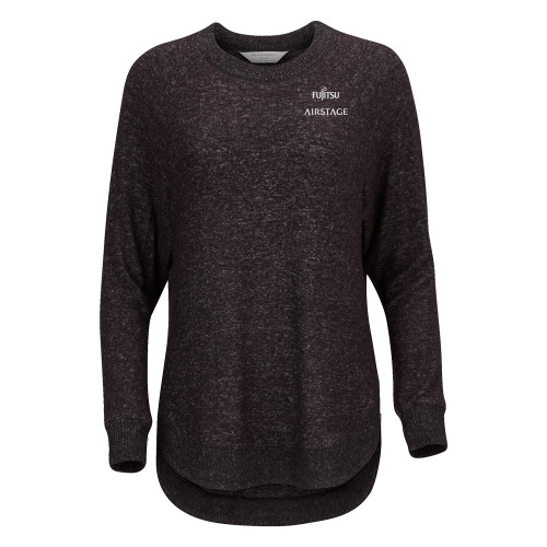  Boxercraft Womens Black Heather Cuddle Oversized Crew - Airstage