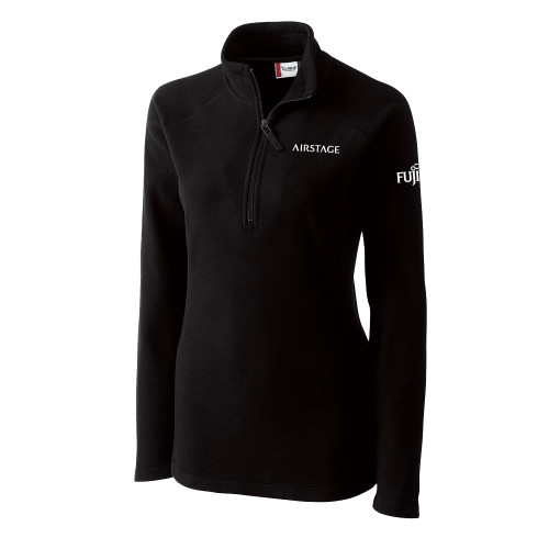 C&B Womens Black Clique Summit Performance Fleece Half Zip - Fujitsu Airstage Vertical