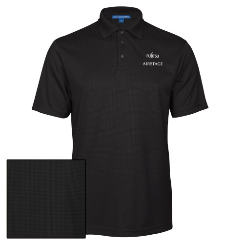  Black Performance Fine Jacquard Polo - Fujitsu Airstage Vertical