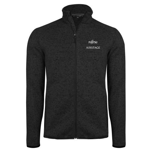  Black Heather  Sweater Fleece Jacket - Fujitsu Airstage Vertical