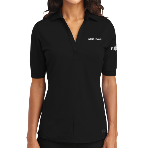  OGIO Womens Black Metro Polo - Fujitsu Airstage Vertical