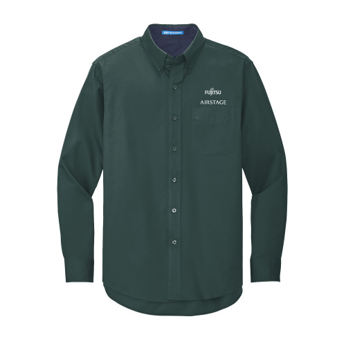 Dark Green Twill Button Down Long Sleeve - Fujitsu Airstage Vertical