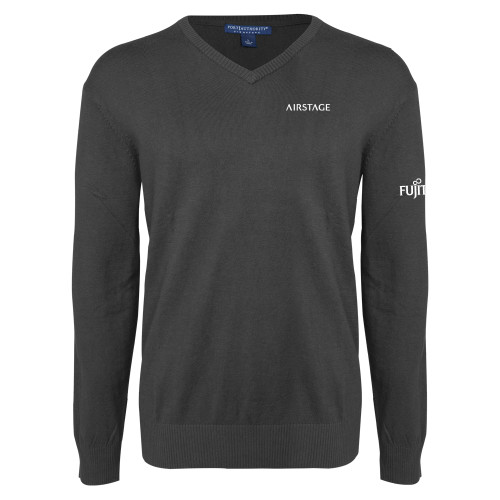  Charcoal Heather VNeck Sweater - Fujitsu Airstage Vertical