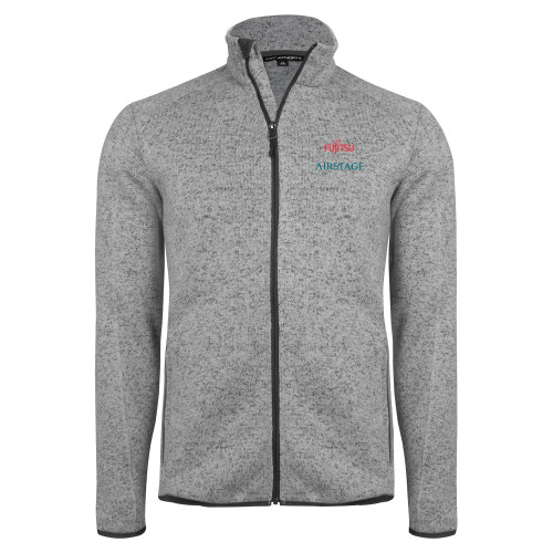  Grey Heather Sweater Fleece Jacket - Fujitsu Airstage Vertical