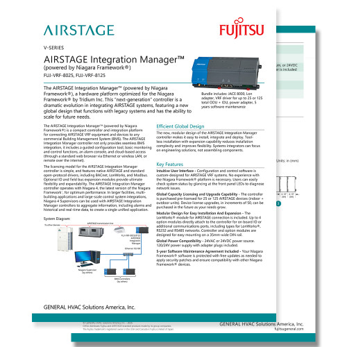  Airstage Integraton Manager 2 page Sell Sheet
