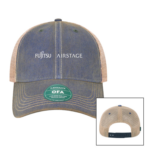  Legacy Blue/Khaki Old Favorite Trucker Hat - Fujitsu Airstage Horizontal