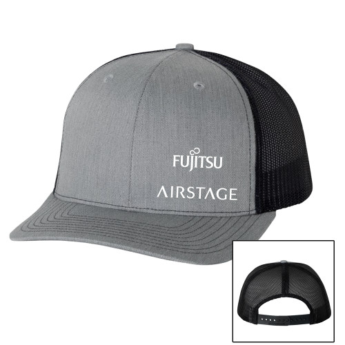  Richardson Heather Grey/Black Trucker Hat - Fujitsu Airstage Vertical