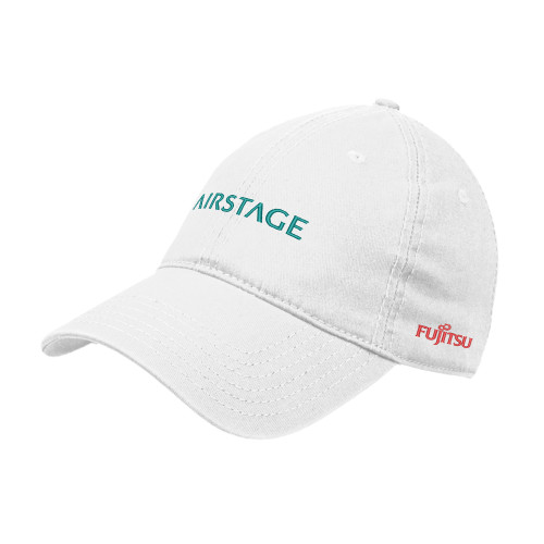  White Unstructured Adjustable Low Profile Hat - Fujitsu Airstage Horizontal