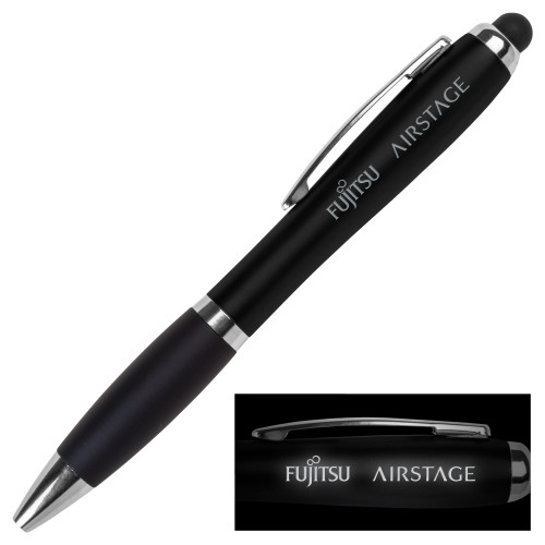  LIGHT UP LOGO Black Stylus Pen - Fujitsu Airstage HorizontalEngraved