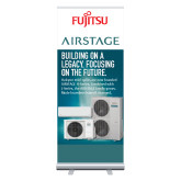 33.5 x 80 Vertical Banner including Silver Retractable Banner Stand-H-J-Series