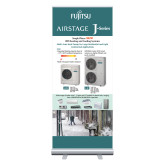 33.5 x 80 Vertical Banner including Silver Retractable Banner Stand-J-Series XLTH