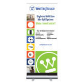 33.5 x 80 Vertical Banner including Silver Retractable Banner Stand-Westinghouse 1 x 8 Grid