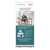 33.5 x 80 Vertical Banner including Silver Retractable Banner Stand-Work Life Balance