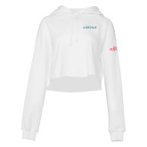 Bella + Canvas Womens White Cropped Fleece Hood-Airstage