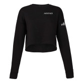 Bella + Canvas Womens Black Cropped Fleece Crew-Airstage