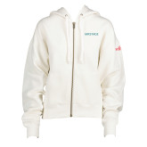 ENZA Womens White Boxy Full Zip Hood-Airstage