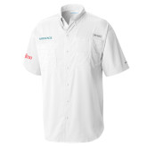 Columbia White Tamiami Performance Short Sleeve Shirt-Airstage