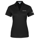 Womens Black Performance Fine Jacquard Polo-Airstage