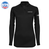 Syntrel Womens Black Interlock 1/4 Zip-Airstage