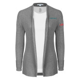 Womens Heather Grey Open Front Cardigan Sweater -Airstage