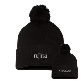 Sportsman Black Pom Pom Cuffed Beanie-Fujitsu Airstage Horizontal