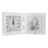 Silver Two Tone Photo Frame w/Clock-Fujitsu Airstage Vertical Engraved