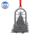 Pewter Tree in Window Ornament-Fujitsu Airstage Vertical Engraved