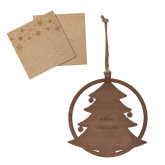 Wood Holiday Tree Ornament-Fujitsu Airstage Vertical Engraved