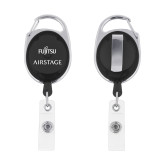 Black Oval Retractable Badge Holder w/Clip-Fujitsu Airstage Vertical