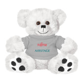 Plush Big Paw 8 1/2 inch White Bear w/Grey Shirt-Fujitsu Airstage Vertical