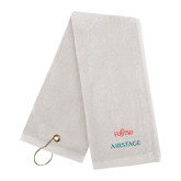 White Golf Towel-Fujitsu Airstage Vertical