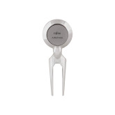 Silver Divot Tool/Ball Marker-Fujitsu Airstage Vertical Engraved