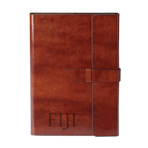 Fabrizio Brown Portfolio w/Loop Closure-FIJI Engraved