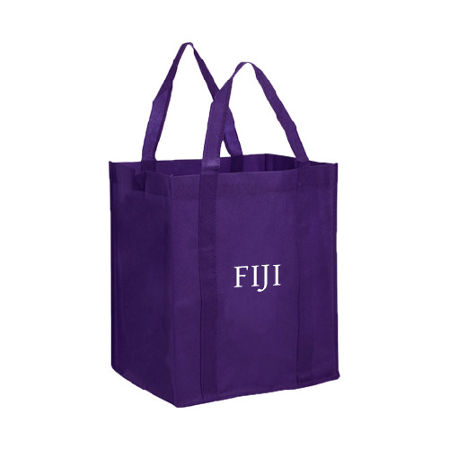  Non Woven Purple Grocery Tote - FIJI