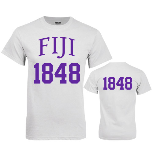 White T Shirt-FIJI Tee w/ Number