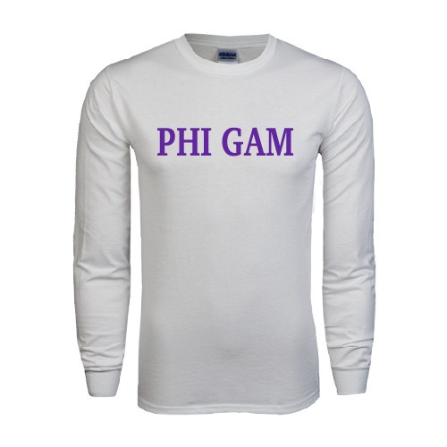 White Long Sleeve T Shirt-Phi Gam