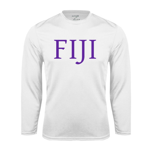 White Performance Long Sleeve Shirt-FIJI