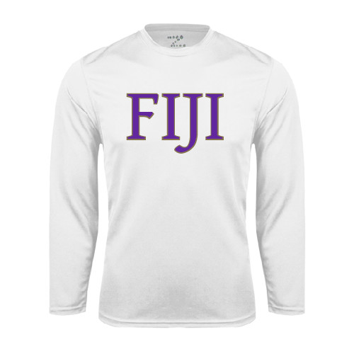 White Performance Long Sleeve Shirt-FIJI Two Color